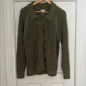 garnet HillOlive Button-Up Cardigan